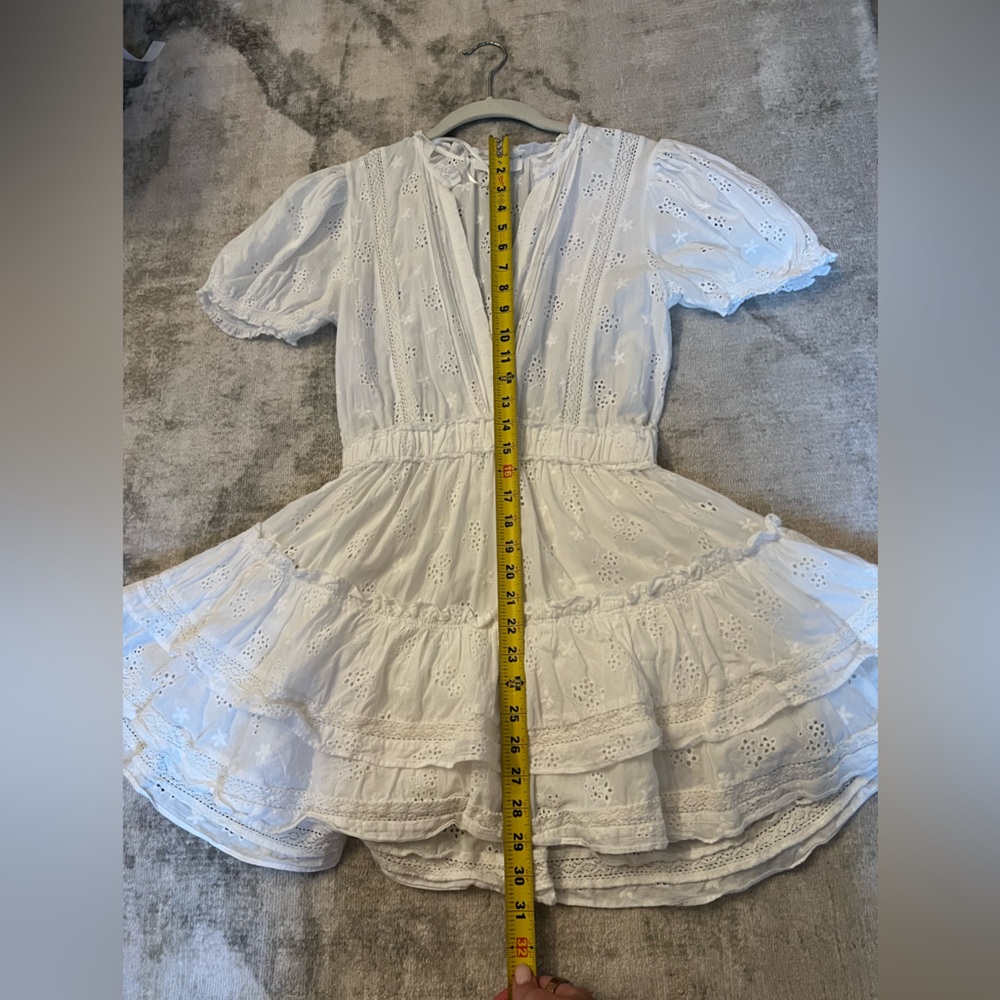 Mable White Eyelet Ruffle Mini Dress - Picture 4 of 7